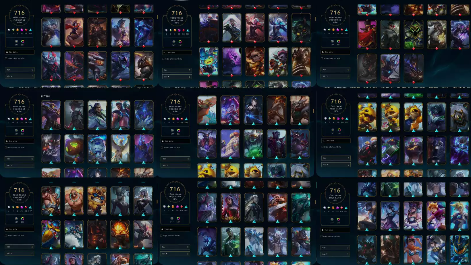 Ảnh LOL 716 SKIN 1 BO THUONG 6  TOI THUONG 35 THAN THOAI 68 TIM 307 SU THI UNRANK TFT ORIANNA T1